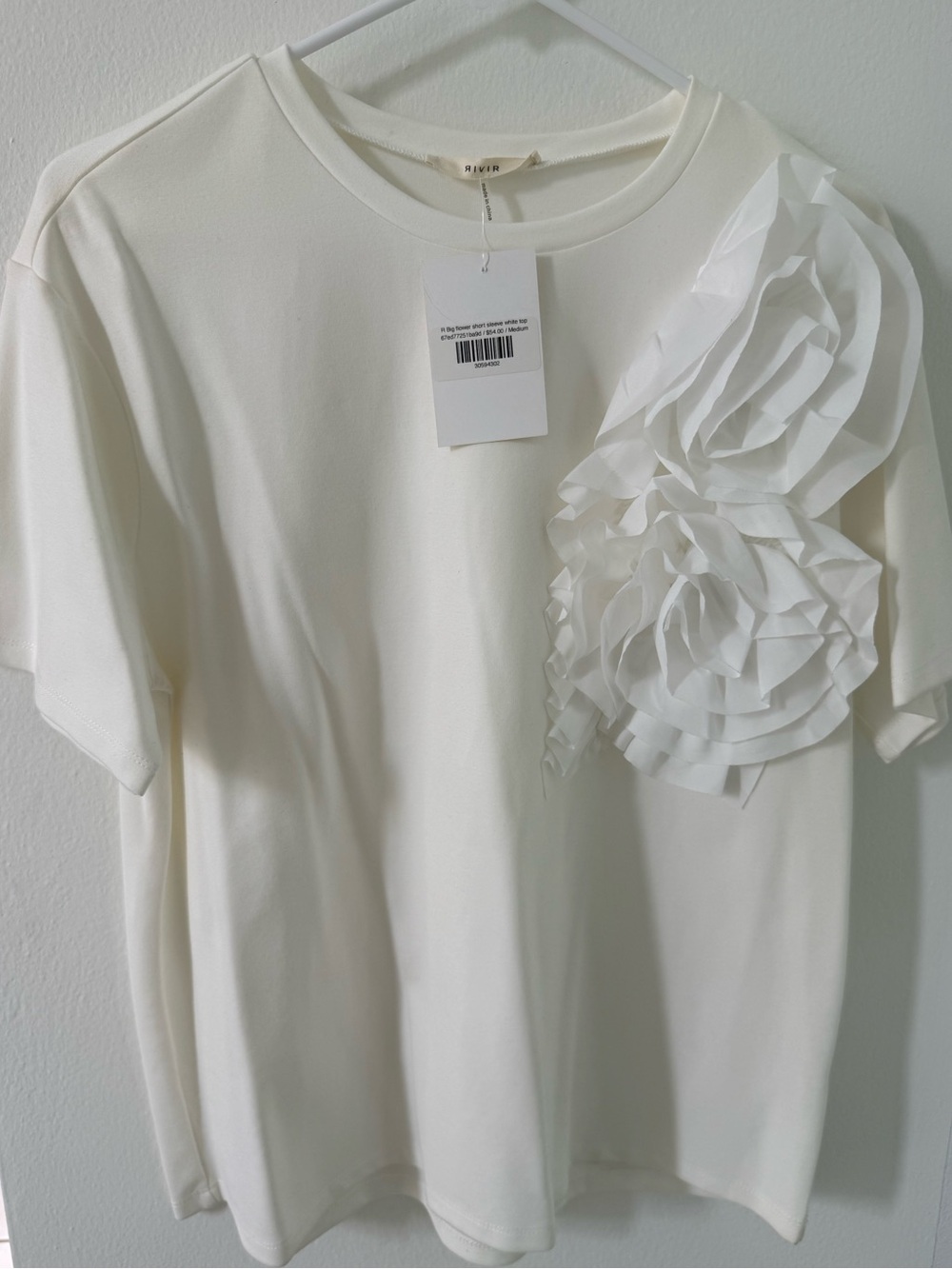 White RIVIR Bloom Floral Short Sleeve Top